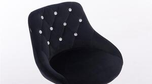 HR1054CCROSS Fekete modern velúr szék arany lábbal