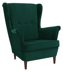 Füles fotel LUFINO (zöld + dió). 1091533