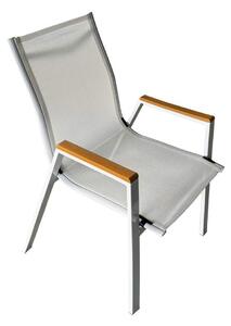 Kerti szék BANTO (fehér acél + tölgy). 1091725