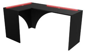 Sarok LED PC asztal Uhlominn (fekete) . 1092072