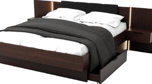 Franciaágy 160 cm Lewell (fejtámlás kerettel) (tárolóhellyel) (wenge)