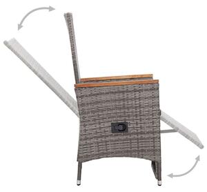 VidaXL Kerti Étkezőgarnitúra - 7 részes - Szürke Polyrattan