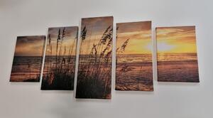 5 részes kép naplemente tengernél - 100x50