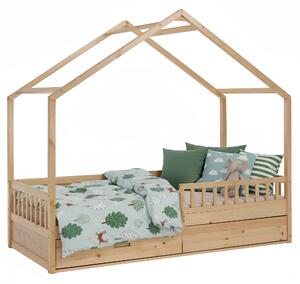 Montessori ágy, 90x200, természetes, tömör, BIANKA