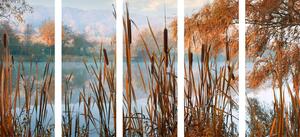 5-részes kép tó az őszi természetben