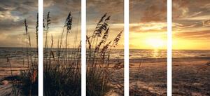 5-részes kép naplemente tengerparton