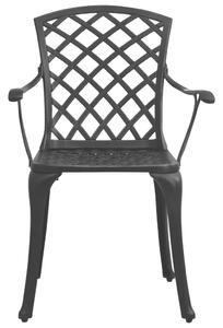 VidaXL 6 db fekete öntött alumínium kerti szék