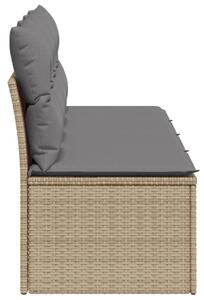 VidaXL 4 személyes bézs polyrattan kerti kanapé párnával