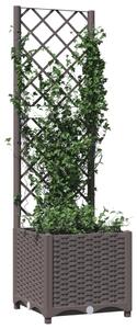 VidaXL barna polipropilén rácsos kerti ültetőláda 40 x 40 x 136 cm