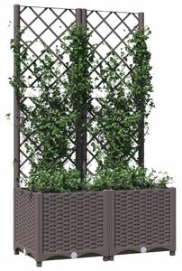 VidaXL barna polipropilén rácsos kerti ültetőláda 80 x 40 x 136 cm