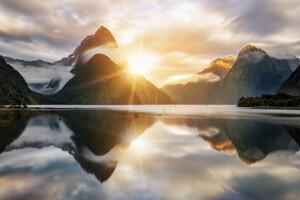 Kép gyönyörű napkelte Új Zélandon