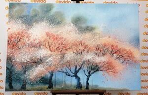 Kép virágzó fák vizfestmény kivitelben