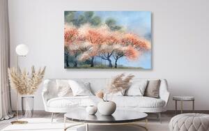 Kép virágzó fák vizfestmény kivitelben