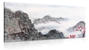 Kép kínai természet ködben