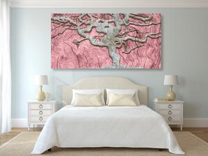Kép absztrakt fa a rózsaszín kontraszt színnel