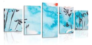 5-részes kép japán felfő festmény