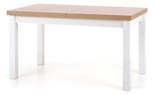 Asztal Houston 559, Sonoma tölgy, Fehér, 76x80x140cm, Hosszabbíthatóság, Laminált forgácslap, Váz anyaga, Bükkfa