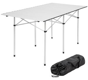 Tectake 401170 alumínium összecsukható kemping asztal 140x70x70cm - szürke