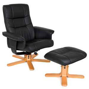 Tectake 401058 relaxációs fotel lábtartóval, 1. modell - fekete/bézs