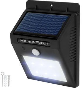 Tectake 401513 kültéri fali led lámpa beépített napelemes panellel és mozgásérzékelővel - fekete