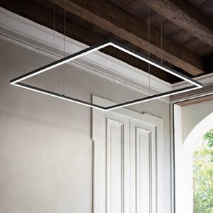 IDEAL LUX Ideal Lux LED függesztett lámpa Oracle Slim 90 x cm fekete 3000 K, Fekete, Nappali / Étkező, Alumínium, Modern
