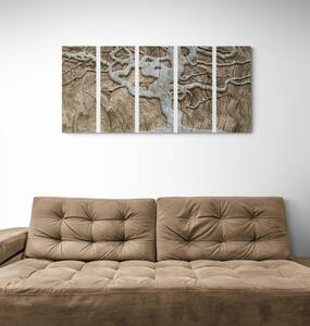 5-részes kép absztrakt fa bézs fa háttéren