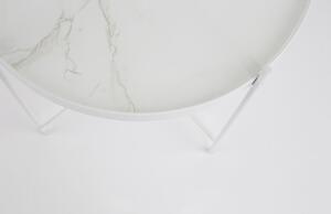 Fehér márvány oldalasztal ZUIVER CUPID Ø 43 cm