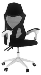 KONDELA Irodai/gamer szék, fekete/fehér, YOKO