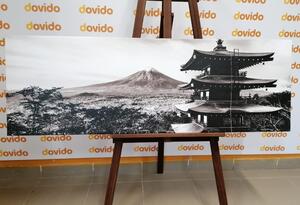 Kép Chureito Pagoda fekete fehérben