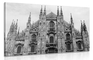 Kép katedrál Milánóban fekete fehérben