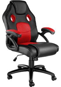 Tectake 403452 mike sportos irodai szék - fekete/piros