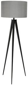 Fekete állólámpa ZUIVER TRIPOD szürke búrával 157 cm