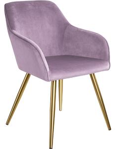 Tectake 403652 marilyn bársony kinézetű székek, arany színű - lila/arany
