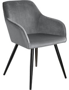 Tectake 403659 marilyn bársony hatású székek - szürke - fekete