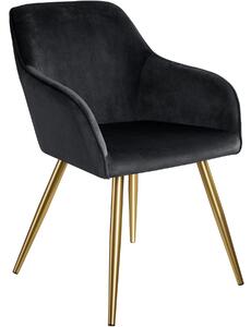 Tectake 403654 marilyn bársony kinézetű székek, arany színű - fekete/arany