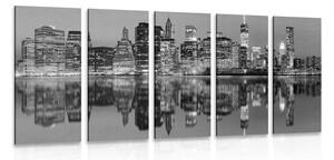 5-részes kép Manhattan fekete fehérben
