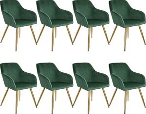 Tectake 404005 8 marilyn bársony kinézetű szék, arany színű - sötétzöld/arany