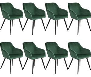 Tectake 404029 8 marilyn bársony kinézetű szék, fekete színű - sötétzöld/fekete