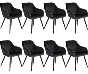 Tectake 404053 8 marilyn bársony kinézetű szék, fekete színű - fekete