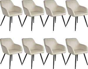 Tectake 404049 8 marilyn bársony kinézetű szék, fekete színű - krém / fekete