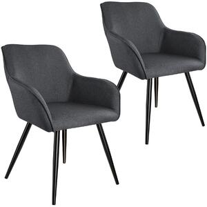 Tectake 404086 2 marilyn vászon kinézetű székek - sötétszürke
