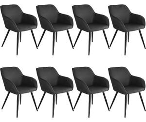 Tectake 404077 8 marilyn anyag szék - antracit-fekete