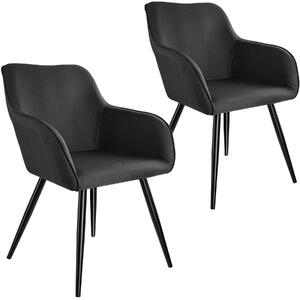 Tectake 404082 2 marilyn vászon kinézetű székek - fekete