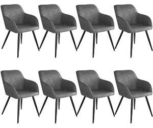 Tectake 404065 8 marilyn anyag szék - szürke - fekete
