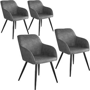 Tectake 404063 4 marilyn anyag szék - szürke - fekete