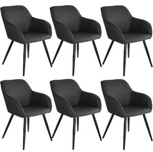 Tectake 404076 6 marilyn anyag szék - antracit-fekete