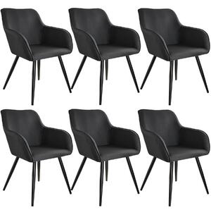 Tectake 404084 6 marilyn vászon kinézetű szék - fekete