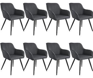 Tectake 404089 8 marilyn vászon kinézetű szék - sötétszürke-fekete