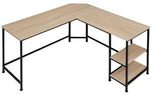 Tectake 404232 hamilton íróasztal 138x138x75,5cm - könnyű fa, tölgy sonoma