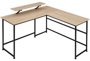 Tectake 404230 melrose íróasztal 140x130x76,5cm - könnyű fa, tölgy sonoma